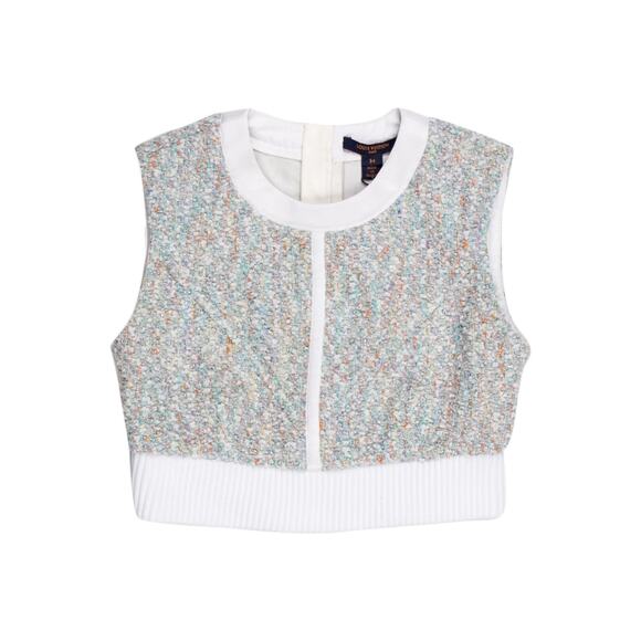 Louis Vuitton (2023 Summer RUNWAY) Tweed Stardust Crop Top - Picture 1 of 8